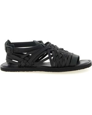 Yohji Yamamoto Braided Leather Sandals - Black
