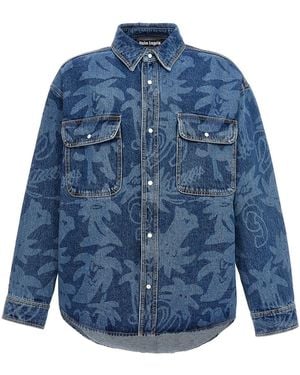 Palm Angels 'Palmity Allover Laser' Jacket - Blue