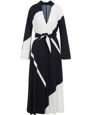 Alberta Ferretti Twill Printed Dress - Blue