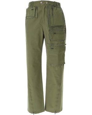 ANDERSSON BELL Raw Edge Multi Pocket Pants - Green