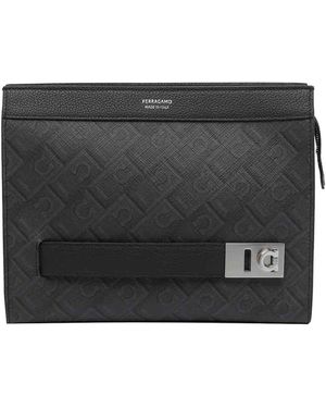Ferragamo Monogram Crossbody Bag - Black