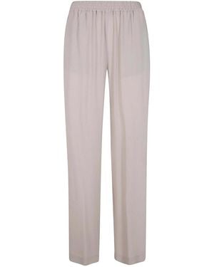 Seventy Crepe Mixed Silk Trousers - Grey