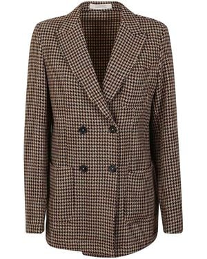 Massimo Alba Patterned Wool Blazer Jacket - Brown