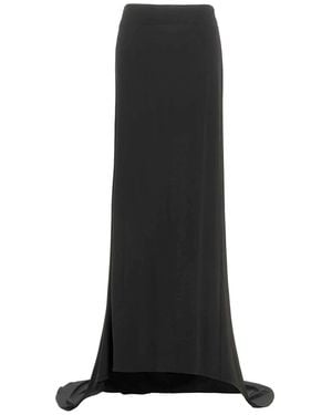 Magda Butrym Long Skirt With Unique Hemline - Black