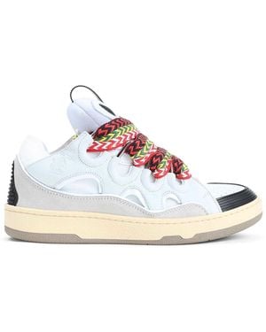 Lanvin Suede Leather Curb Sneakers - Pink