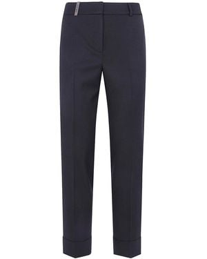 Peserico Regular Waist Pants - Blue