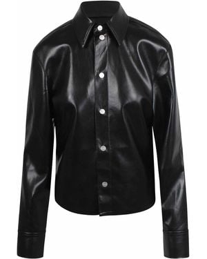 Nanushka Okobor Faux Leather Shirt-Jacket - Black