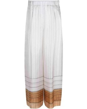 Alysi Trousers Made From Silk - White