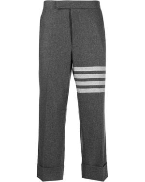 Thom Browne Low-Rise Drop-Crotch Tailored Pants - Gray