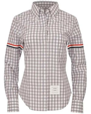 Thom Browne Gingham Check Armbands Shirt - White