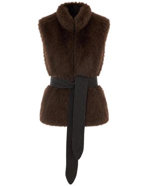 Liu Jo Faux Fur Vest - Brown