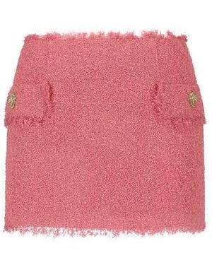Balmain Tweed Mini Skirt - Pink