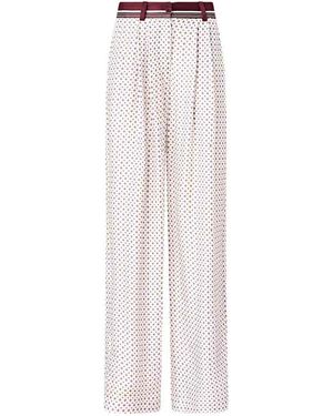 Pinko Trousers With Tie Motif - White