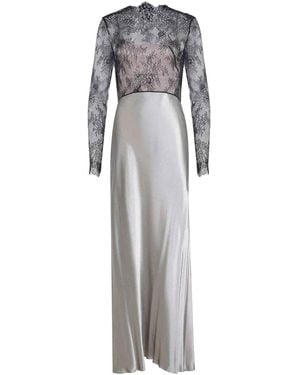 Alberta Ferretti Dress Made Of Shiny Satin - Gray