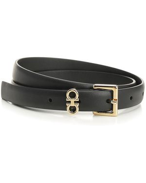 Ferragamo Cintura Fissa Doppio Gancini - Nero