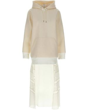 Sacai Suiting Bonding Mix Dress - White