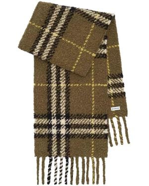 Burberry Check Boucle Scarf - Green