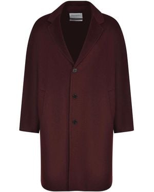 Amaranto Burgundy Coat Made From A Wool Blend - Red