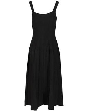 STAUD Fitted Midi Dress - Black