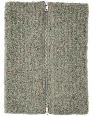MM6 by Maison Margiela Wool Blend Zip Neck Warmer - Green