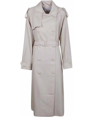Frankie Shop Veyron Fluid Twill Trench Coat - Grey