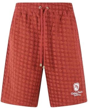 Amiri Brick Cotton Bermuda Shorts - Red