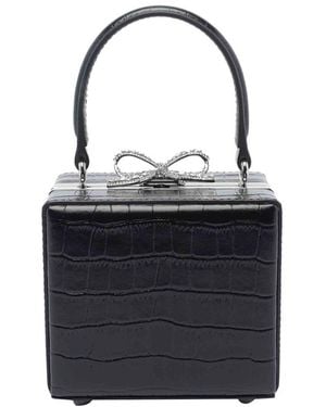 Self-Portrait Croc Micro Handbag - Black