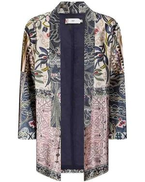 HUI Chinese-Style Printed Silk Jacket - Blue