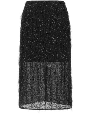 Twinset Sequin Embroidery Skirt - Black