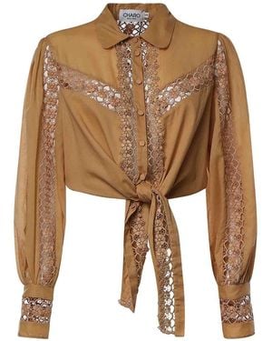 Charo Ruiz Devi Cropped Shirt - Brown