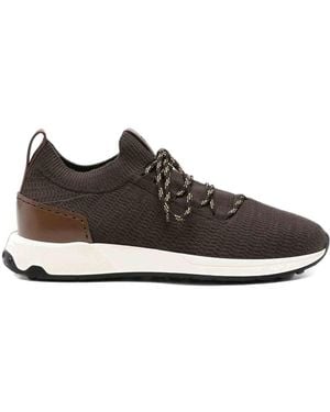 Tod's Textured Lace-Up Sneakers - Brown