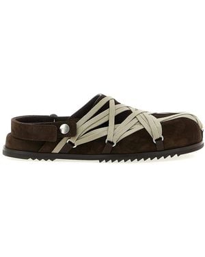 Rick Owens Megalace Mule Granola Sabots - Brown
