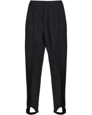 Bottega Veneta Structured Cotton Stirrup Trousers - Black