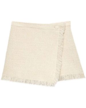 MSGM Msgm Ivory Mini Skirt - Natural