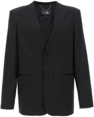 MM6 by Maison Margiela Single-Breasted Blazer - Black