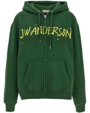 JW Anderson Printed Hoodie - Green