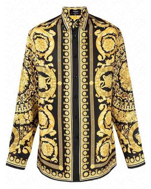 Versace Printed Long-sleeve Silk Shirt - Multicolour
