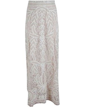 P.A.R.O.S.H. Long Lace Skirt - Grey