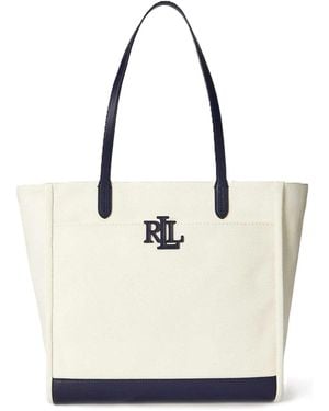Ralph Lauren Cmryn Lg Tt-Tote-Large-Canvas/Ntrl Sm - White