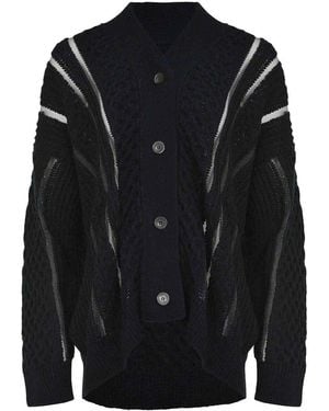 ATOMOFACTORY Cardigan Made From A Wool Blend - Black