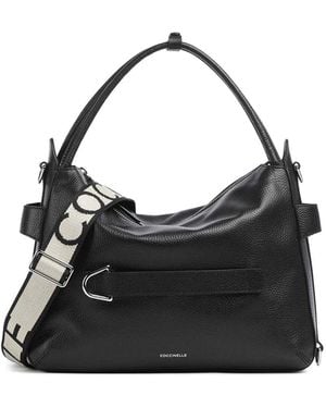 Coccinelle Leather Bag With Logo - Black