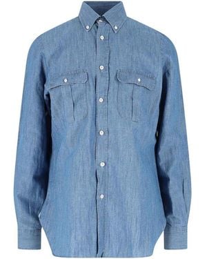 Finamore 1925 Zurich Denim Shirt - Blue