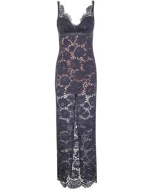 Self-Portrait Floral Lace Maxi Dress - Purple