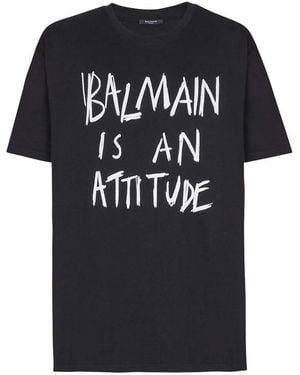 Balmain Apos;S Attitude Graphic T-Shirt - Black