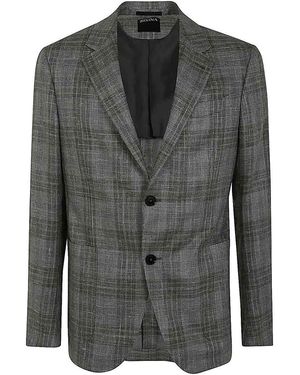 ZEGNA Wool And Silk Blend Jacket - Grey