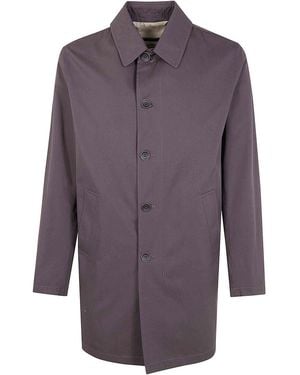 Herno Single Breasted Midi Coat - Purple