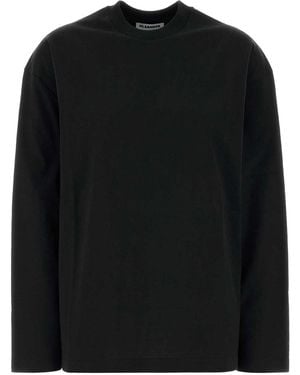 Jil Sander Logo Cotton T-Shirt - Black