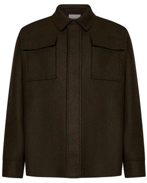 Jil Sander Double Face Compact Wool Blend Boxy-Fit Shirt - Brown