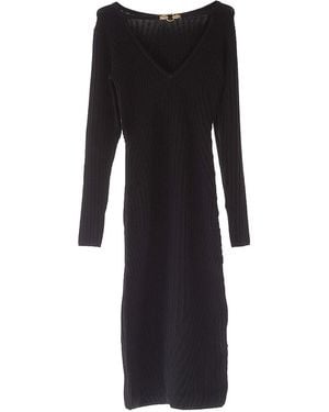 Just Cavalli Long Sleeve Lurex Dress - Black