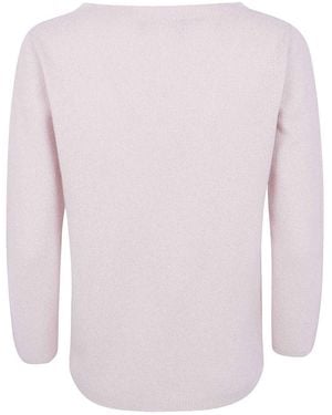 Fabiana Filippi Lurex Platinum Boatneck Jumper - Pink